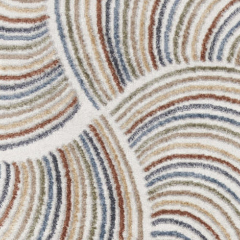 10' Blue And Ivory Abstract Washable Runner Rug